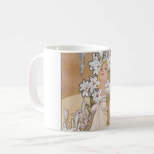 Lily (vier Blume), Alphonse Mucha Kaffeetasse (Vorderseite Links)