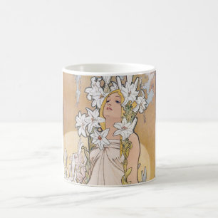 Lily (vier Blume), Alphonse Mucha Kaffeetasse