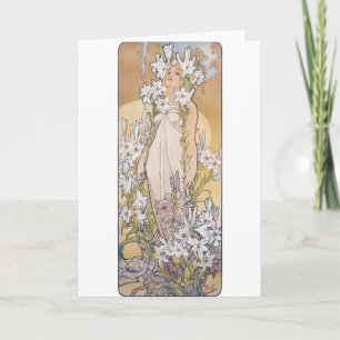 Lily (vier Blume), Alphonse Mucha Karte