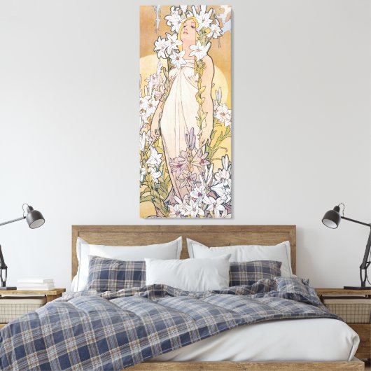 Lily (vier Blume), Alphonse Mucha Leinwanddruck (Insitu (Schlafzimmer))