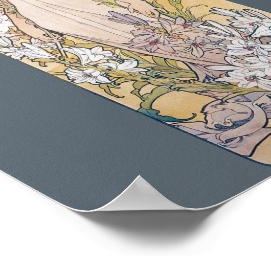 Lily (vier Blume), Alphonse Mucha Poster (Ecke)
