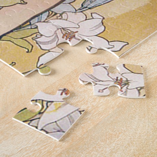 Lily (vier Blume), Alphonse Mucha Puzzle (Seite)