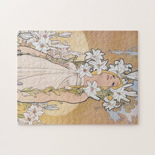 Lily (vier Blume), Alphonse Mucha Puzzle (Horizontal)
