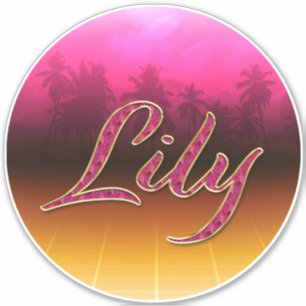 Lily Vorname Name golden pink Aufkleber Sticker