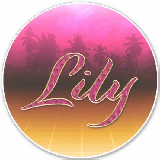 Lily Vorname Name golden pink Aufkleber Sticker (Vorderseite)