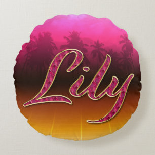 Lily Vorname Name golden pink Kissen