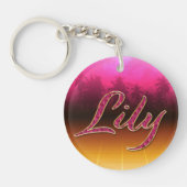 Lily Vorname Name golden pink Schlüsselanhänger (Vorderseite)