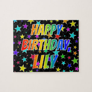 "LILY" Vorname, Spaß "GLÜCKLICHER BIRTHTAG" Puzzle