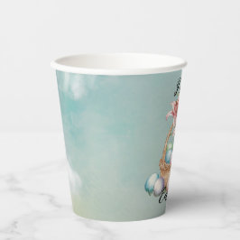 Lily Watercolor & Pasteleier mit Bunny in Basket Pappbecher