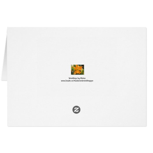 Lily Wedding Tischnummer Card (Rückseite Horizontal)