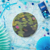 Lilypad Pond Painting Monet Pappteller (Party)