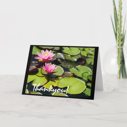 Lilypad Turtle Thankyou Card Dankeskarte (Vorderseite)