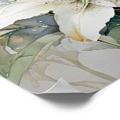 Lily's Embrace - Aquarellfarben Blume - Blumenkuns Poster (Ecke)