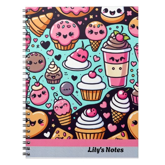 Lily's Notes Niedlich Desserts Notizblock (Vorderseite)