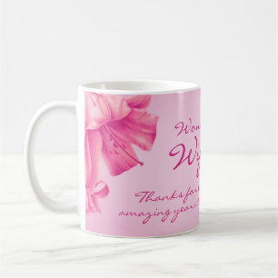 Lilys wunderbare Frau 30. Hochzeitstag rosa Blume Kaffeetasse