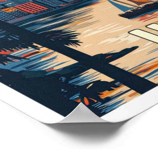 Lima Beach Peru Art Vintage Poster (Ecke)