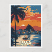 Lima Beach Peru Art Vintage Postkarte (Vorderseite)