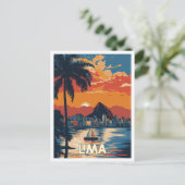 Lima Beach Peru Art Vintage Postkarte (Stehend Vorderseite)