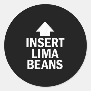 Lima-Bohnen Einsetzen Lustiger Thanksgiving-Pfeil Runder Aufkleber