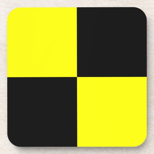 Lima Gelb schwarz Getränkeuntersetzer (Vorderseite)