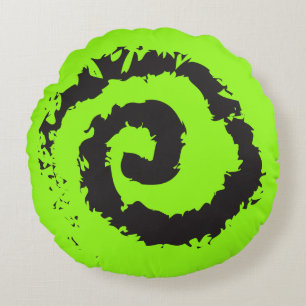 LIMA-GRÜNE SPIRALE Runde Wurfkissen Rundes Kissen
