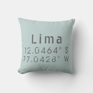 Lima Latitude Länge Kissen