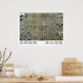 Lima, OH Panoramakarte - 1892 Poster (Küche)