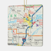 Lima Ohio Karte Keramikornament (Links)