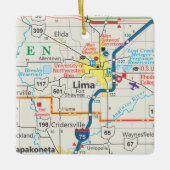 Lima Ohio Karte Keramikornament (Vorderseite)