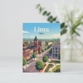 Lima, Ohio Postkarte (Stehend Vorderseite)