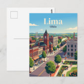 Lima, Ohio Postkarte (Vorne/Hinten)