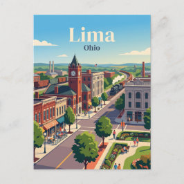 Lima, Ohio Postkarte