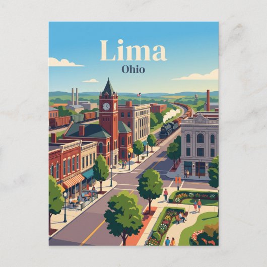 Lima, Ohio Postkarte (Vorderseite)