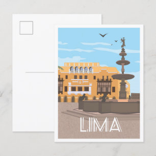 Lima Peru Art Vintage Reisevorführung Postkarte