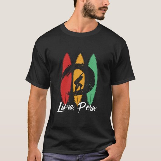 Lima Peru Beach Vintag Retro Surfen T-Shirt (Vorderseite)