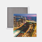 Lima Peru Hauptstadt Pazifikküste Stadt Nacht Magnet (Vorderseite/Rückseite)