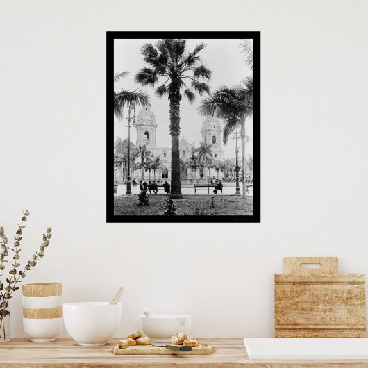 Lima, Peru Kathedrale 1902 Poster (Küche)