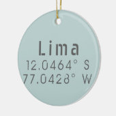 Lima Peru Latitude Länge Keramik Ornament (Links)