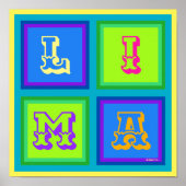 Lima Peru Moderne farbenfrohe Wandkunst Poster (Vorne)