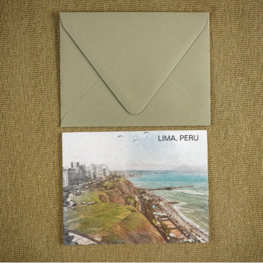 Lima Peru Pazifischer Ozean Blick Postkarte