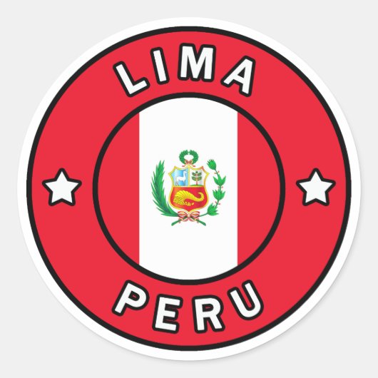 Lima Peru Runder Aufkleber (Vorderseite)