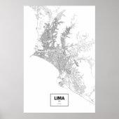 Lima, Peru (schwarz auf weiß) Poster (Vorne)
