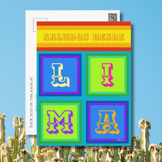 Lima Peru serape farbiger Urlaub Postkarte