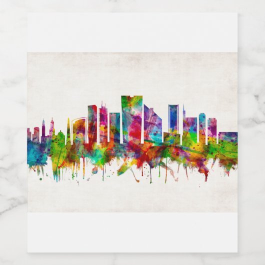 Lima Peru Skyline Weinetikett (Einzelnes Label)