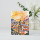 Lima, Peru Stadtbild Aquarell Postkarte (Stehend Vorderseite)