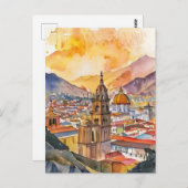 Lima, Peru Stadtbild Aquarell Postkarte (Vorne/Hinten)