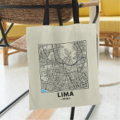 Lima, Peru, Stadtplan-Tasche Tragetasche