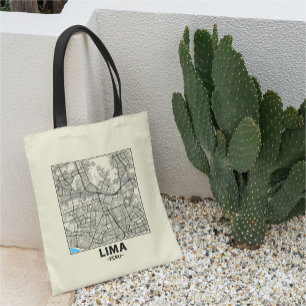 Lima, Peru, Stadtplan-Tasche Tragetasche