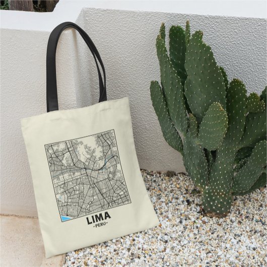 Lima, Peru, Stadtplan-Tasche Tragetasche
