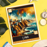 Lima, Peru | Vintage Malerei Postkarte<br><div class="desc">Treten Sie ein in die pulsierenden Gassen von Lima, Peru, mit unserer Vintagen Postkarte - eine reizvolle Verbindung von Retro-Charme und künstlerischem Reiz. Diese Postkarte zeigt die bezaubernde Essenz Limas in einem fesselnden Vintagen Malstil und lädt Sie ein, eine visuelle Reise durch seine dynamischen Landschaften und sein reichhaltiges Kulturerbe zu...</div>